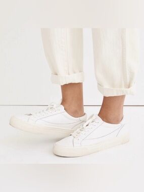 Madewell MWL White Sidewalk Low-Top Casual Sneakers  size 7 ND989 minimalist